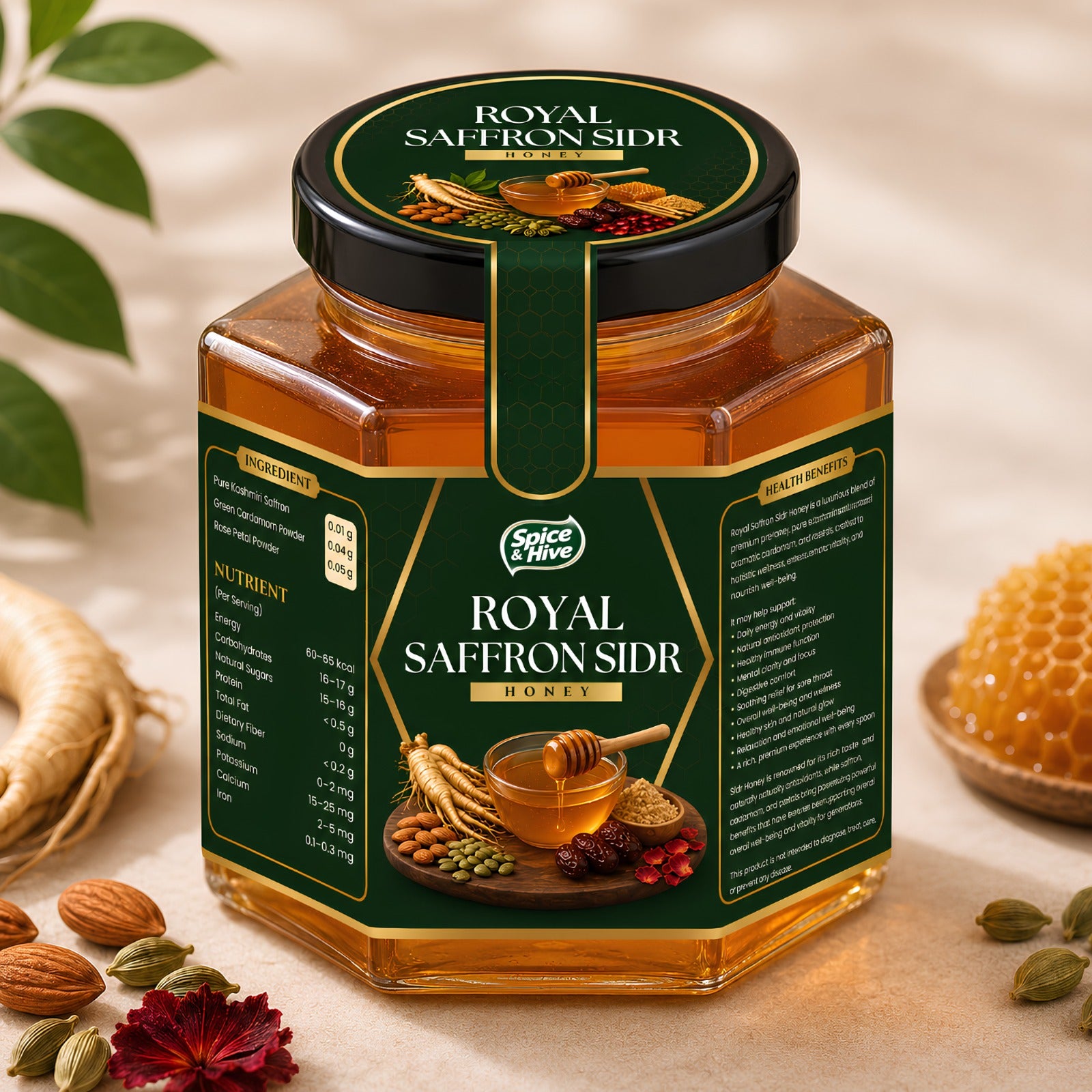 Spice & Hive Royal Saffron Sidr Honey